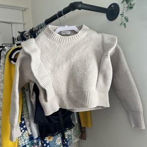 Babaton Grazia Sweater Merino wool sweater with shoulder pads
